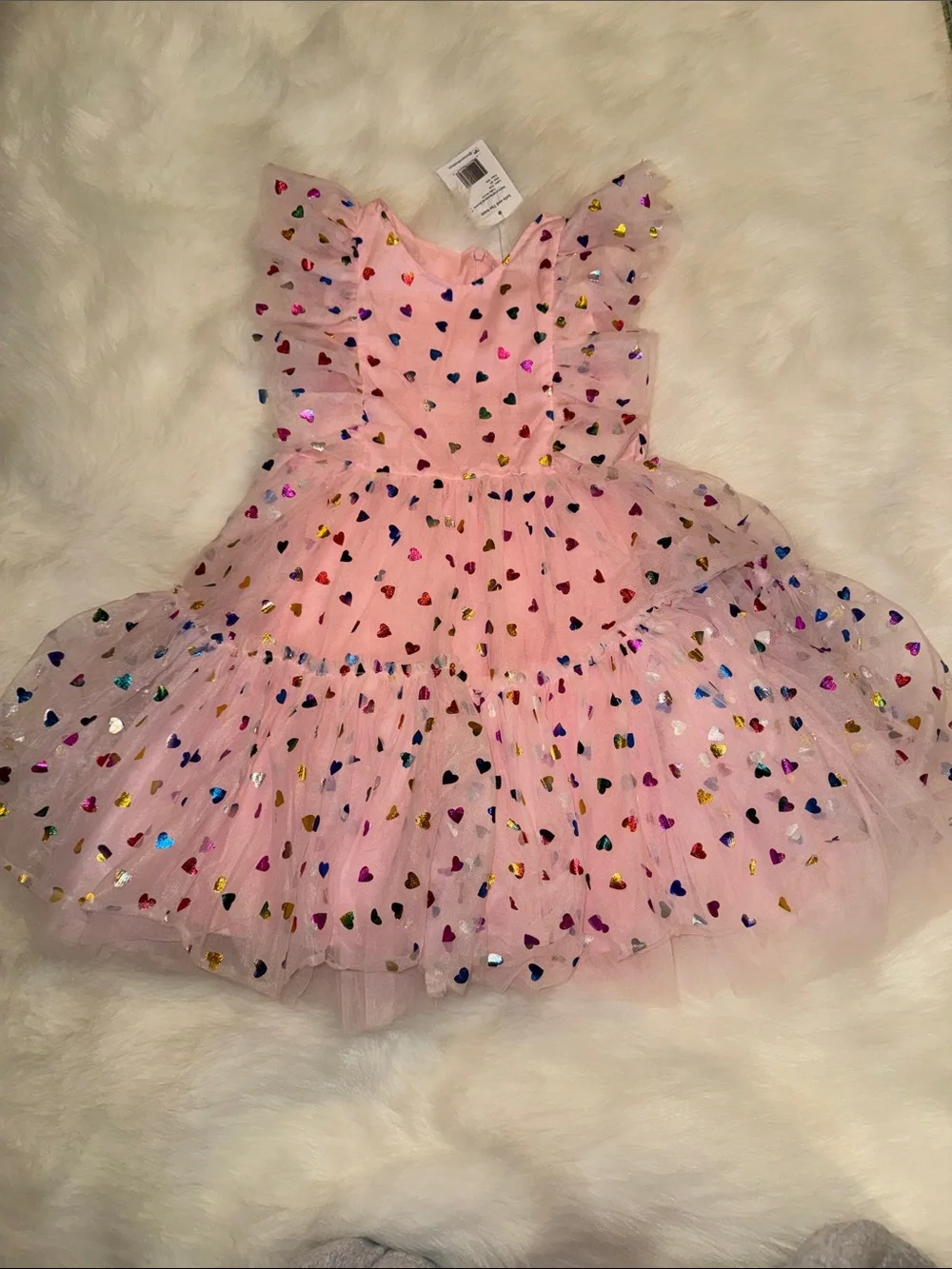 NWT! Lola + The Boys Pink Heart Confetti Dress. Size 8